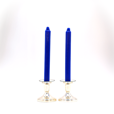 Nice pair of smokeless dark blue honeycomb tapers sold in a pair.
