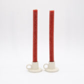 Honeycomb beeswax tapers in rust color