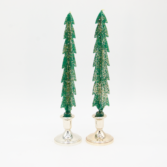 Beautiful handmade beeswax trees in green with glitter. Great for the Christmas holidays