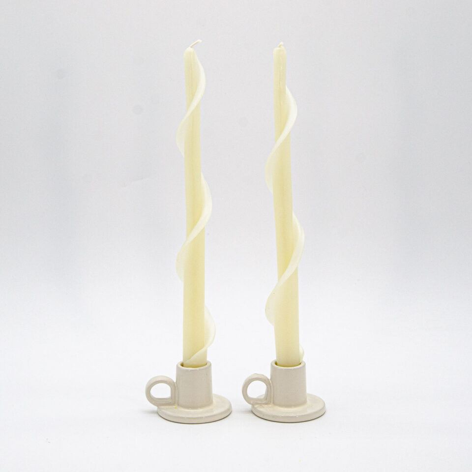 Ivory White Single Flair beeswax candles dress up any room