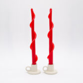 Hand rolled Red over Red Single Flair Candles, great for the holidays or all year use