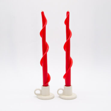 Hand rolled Red over Red Single Flair Candles, great for the holidays or all year use